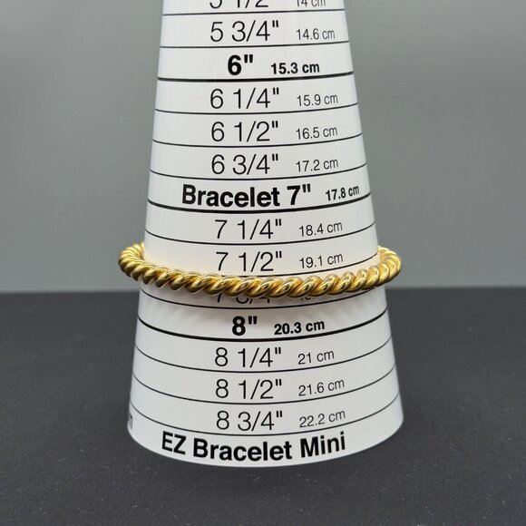 Vintage Henkel Grosse Germany 1970 Signed Gold Tone Twist Bangle Bracelet - Picture 9 of 9